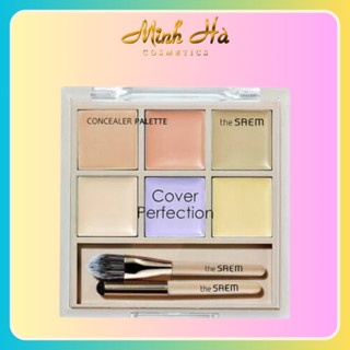 Bảng che khuyết điểm 6 ô The Saem Cover Perfection Concealer Palette 10g chất kem mỏng mịn độ che phủ cao