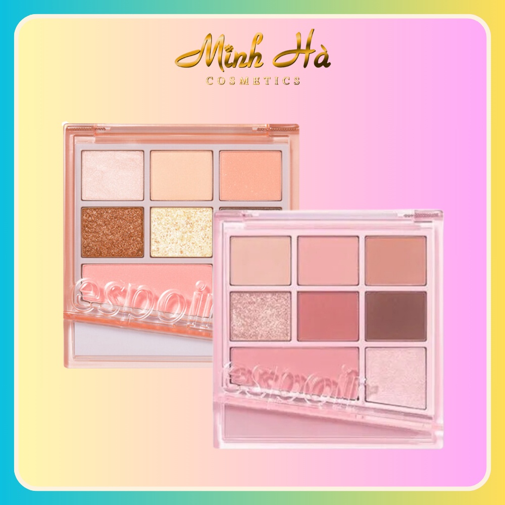 Bảng phấn mắt trang điểm 8 ô Espoir Real Eye Palette All New 7.5g mịn lì có độ bám lâu ánh nhũ lấp lánh