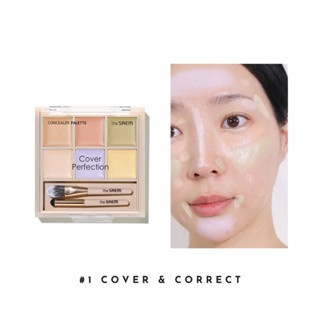 Bảng che khuyết điểm 6 ô The Saem Cover Perfection Concealer Palette 10g chất kem mỏng mịn độ che phủ cao