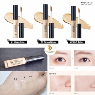 Che khuyết điểm The Saem Cover Perfection Tip Concealer SPF28 PA++ 10ml giúp che những khuyết điểm trên da