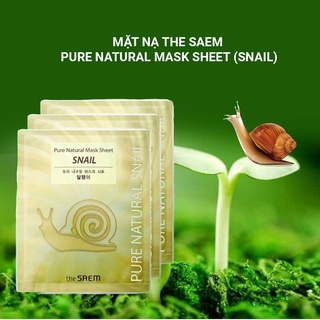 Mặt nạ The Saem Pure Natural Mask Sheet Snail 20ml dưỡng ẩm da hiệu quả