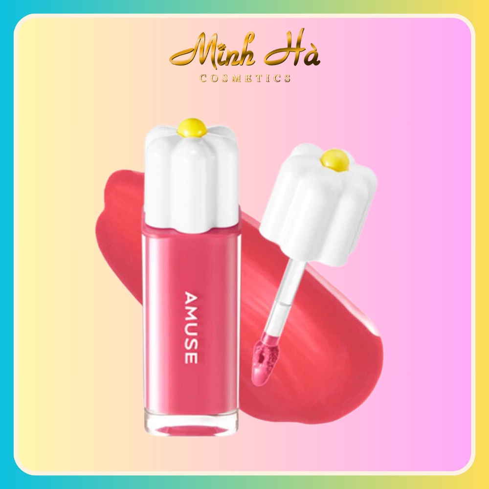 Son tint bóng AMUSE Dewy Tint 4g hoa cúc thuần chay độ bóng vừa phải