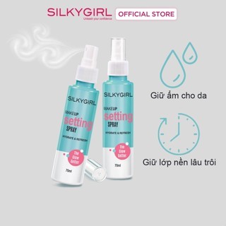 Xịt khóa makeup Silkygirl Makeup Setting Spray 70ml các dòng giữ lớp makeup lâu trôi, bền màu
