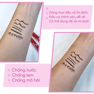 Bút kẻ mắt Silkygirl X-Treme Sharp Brush Liner siêu mảnh màu đen 01 Extreme Black chống lem chống trôi giữ màu lâu