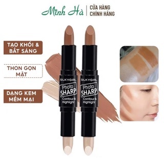 Bút tạo khối 2 đầu SilkyGirl Photo Sharp Contour & Higglight 8g tạo hiệu ứng bắt sáng cho khuôn mặt