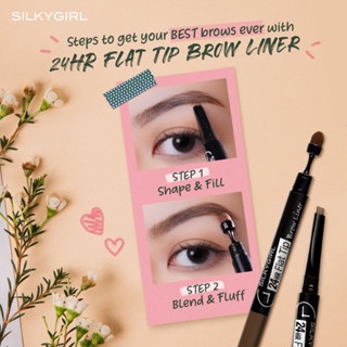 Chì kẻ mày Silkygirl Flat Tip Brow Liner hai đầu lâu trôi 24hr 0.15g điều chỉnh độ đậm nhạt và làm đều màu lông mày