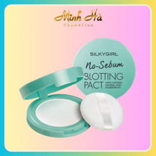 Phấn phủ dạng nén SilkyGirll No-Sebum Blotting Pact 7g 01 Natural kiềm dầu và che phủ khuyết điểm