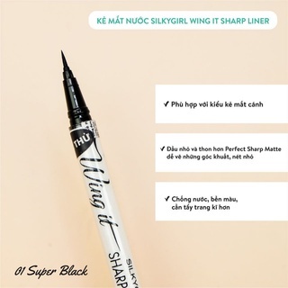 Bút dạ kẻ mắt SilkyGirl Wing It Sharp Liner 01 Super Black 0.5g cho đôi mắt thêm sắc nét
