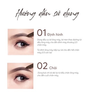 Chì kẻ mày SilkyGirl Hi Definition Brow Liner 0.35g chì kẻ mày 2 đầu giúp định hình chân mày rõ nét