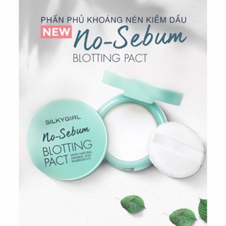 Phấn phủ dạng nén SilkyGirll No-Sebum Blotting Pact 7g 01 Natural kiềm dầu và che phủ khuyết điểm