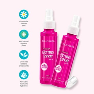 Xịt khóa makeup Silkygirl Makeup Setting Spray 70ml các dòng giữ lớp makeup lâu trôi, bền màu