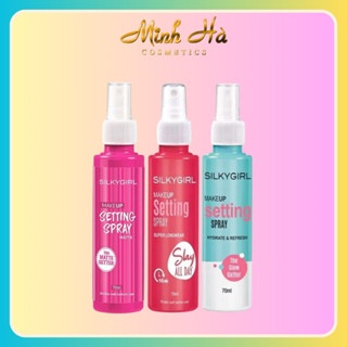 Xịt khóa makeup Silkygirl Makeup Setting Spray 70ml các dòng giữ lớp makeup lâu trôi, bền màu