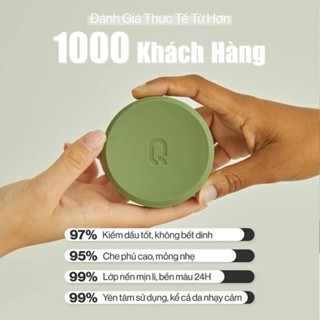 Phấn nước trang điểm GLAMRR Q Vegan Super Cover Cushion SPF50+/PA+++ 15g kiềm dầu và che phủ tốt