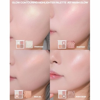 Bảng phấn Highlight 4 ô Wakemake Glow Palette 7.8g chất phấn mịn lì lâu trôi