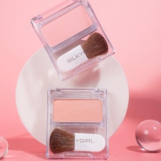 Phấn má hồng Silkygirl Blush Hour 3g kèm chổi hộp phấn vuông vức màu sắc thời thượng
