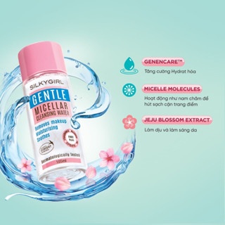 Nước tẩy trang dịu nhẹ SilkyGirl Gentle Micellar Cleansing Water 320ml làm sạch da dịu nhẹ