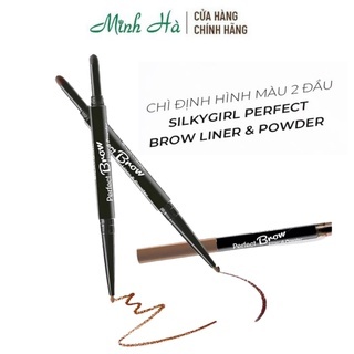 Chì kẻ mày Silkygirl Perfect Brow Liner & Powder chì kẻ mày 2 đầu 0.5g lên màu tự nhiên chuẩn mịn