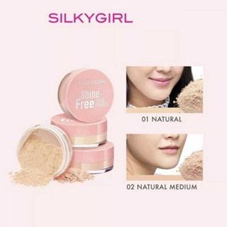 Phấn phủ Silkygirl Shine Free Loose Powder 8g dạng bột kiềm dầu