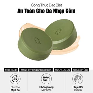Phấn nước trang điểm GLAMRR Q Vegan Super Cover Cushion SPF50+/PA+++ 15g kiềm dầu và che phủ tốt
