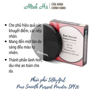 Phấn phủ SilkyGirl Pure Smooth SPF20 10g trang điểm mịn da, che phủ mọi khuyết điểm trên làn da