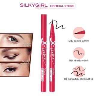 Bút kẻ mắt Silkygirl X-Treme Sharp Brush Liner siêu mảnh màu đen 01 Extreme Black chống lem chống trôi giữ màu lâu