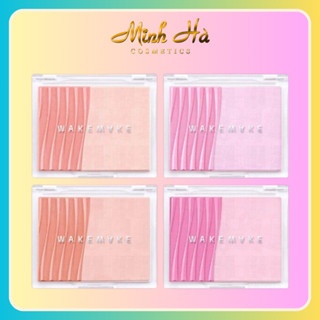 Phấn má hồng trang điểm Wakemake Sheer Layering Dual Blusher 5g chất phấn siêu mịn độ bóng tự nhiên