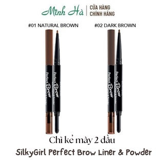 Chì kẻ mày Silkygirl Perfect Brow Liner & Powder chì kẻ mày 2 đầu 0.5g lên màu tự nhiên chuẩn mịn