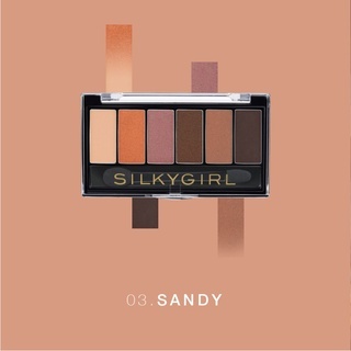 Phấn mắt Silkygirl Truly Nude Eye Shadow Palette 6 ô - màu 03 Sandy 6g cho đôi mắt thêm