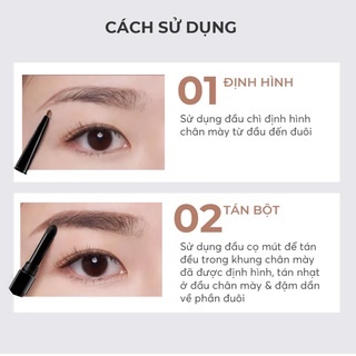 Chì kẻ mày Silkygirl Perfect Brow Liner & Powder chì kẻ mày 2 đầu 0.5g lên màu tự nhiên chuẩn mịn