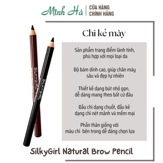 Chì kẻ mày Silkygirl Natural Brow Pencil 1.14g cho hàng chân mày thêm đẹp cuốn hút và nổi bật