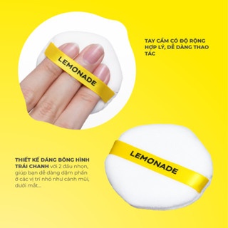 Bộ 2 bông phấn phủ Lemonade Loose Powder Puff Set giúp lớp nền mỏng nhẹ tự nhiên