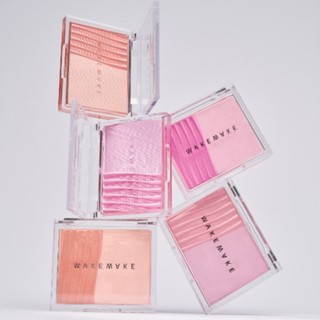 Phấn má hồng trang điểm Wakemake Sheer Layering Dual Blusher 5g chất phấn siêu mịn độ bóng tự nhiên