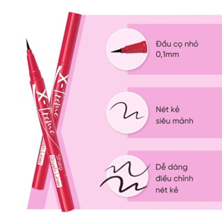 Bút kẻ mắt Silkygirl X-Treme Sharp Brush Liner siêu mảnh màu đen 01 Extreme Black chống lem chống trôi giữ màu lâu