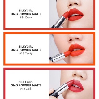 Son thỏi SilkyGirl OMG Powder Matte 3.5g son lì lên màu chuẩn mịn