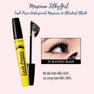 Mascara SilkyGirl Lash Prism 01 Blackest Black 5ml cho hàng mi trở nên dày hơn và dài lên cong vút