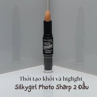 Bút tạo khối 2 đầu SilkyGirl Photo Sharp Contour & Higglight 8g tạo hiệu ứng bắt sáng cho khuôn mặt