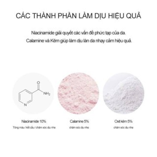 Kem dưỡng ẩm nâng tông Derma Factory Niacinamide 10% Calamine Cream 30g làm dịu dưỡng trắng da