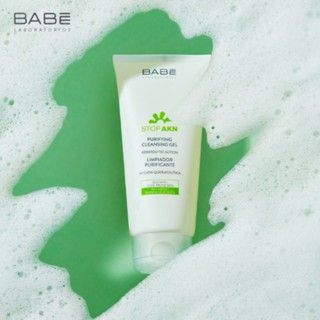 Sữa rửa mặt BABE Stop AKN Purifying Cleansing Gel 200ml dịu nhẹ cho da dầu mụn