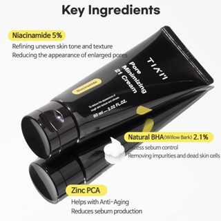 Kem dưỡng Tiam Pore Minimizing 21 Cream 60ml hỗ trợ dưỡng sáng kiểm soát dầu thừa