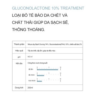 Nước cân bằng Derma Factory Gluconolactone 10% Treatment 250ml tẩy tế bào chết