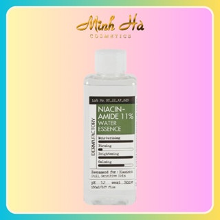 Nước tinh chất Derma Factory Niacinamide 11% Water Essence Toner 150ml dưỡng trắng làm dịu sáng da