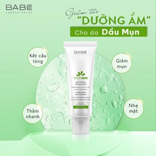 Kem dưỡng Babe Stop AKN Mattifying Moisturiser cho da dầu mụn 50ml kiểm soát dầu thừa, giảm bóng nhờn