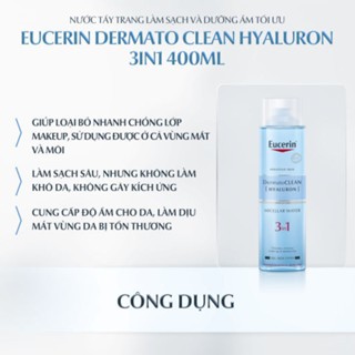 Nước tẩy trang Eucerin DermatoCLEAN 400ml giúp làm sạch sâu dịu nhẹ cho da