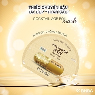 Mặt nạ giấy BNBG Vita Cocktail Age Foil mask Complex 2X 30ml/miếng cấp ẩm, chống lão hóa, dưỡng sáng da