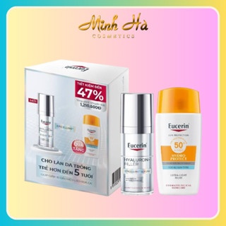 Bộ sản phẩm Eucerin Hyaluron-Filler Epicelline 30ml và kem chống nắng Hydro Ultra Light Fluid SPF50+ 50ml chăm sóc da hiệu quả