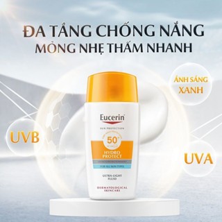 Bộ sản phẩm Eucerin Hyaluron-Filler Epicelline 30ml và kem chống nắng Hydro Ultra Light Fluid SPF50+ 50ml chăm sóc da hiệu quả