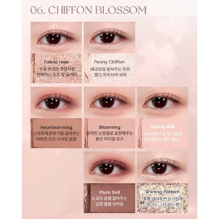 Bảng phấn mắt 7 ô Peripera Sim;plain Eye Palette #06 Chiffon Blossom thiết kế xinh xắn bám màu lâu trôi