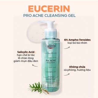 Gel rửa mặt Eucerin Cleansing Gel pro Acne Solution 75/200ml cho da dầu nhờn