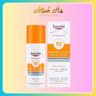 Kem chống nắng Eucerin Sun Gel Cream Acne Oil Control SPF 50+ PA+++ 50ml giúp kiểm soát nhờn