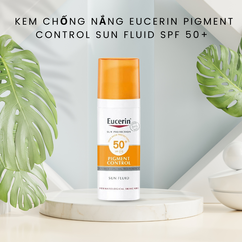 Kem chống nắng Eucerin Pigment Control Sun Fluid SPF 50+ 50ml giúp bảo vệ dưỡng ẩm da